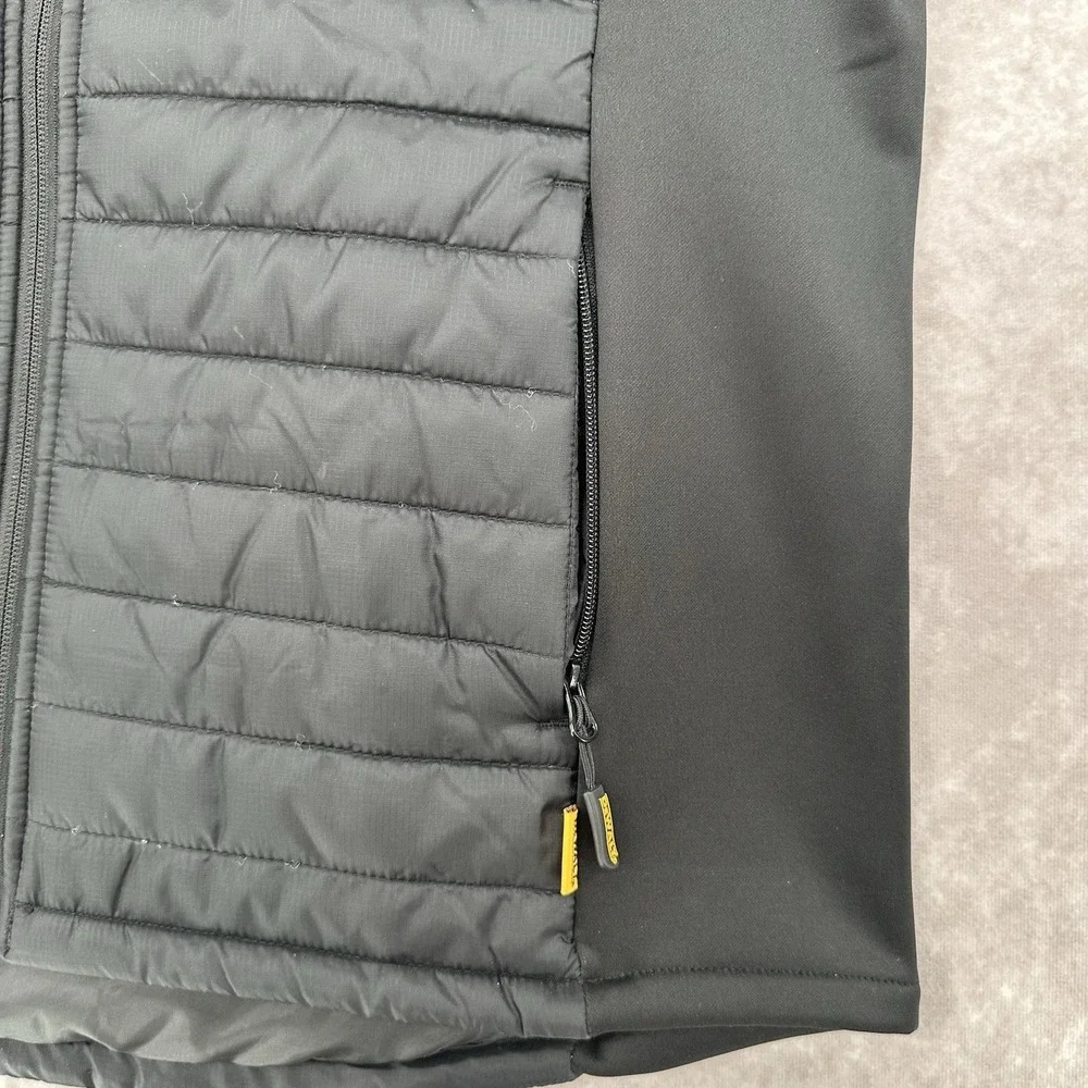 DEWALT Hybrid Vest Mens XLarge Black Quilted Softshell Full Zip